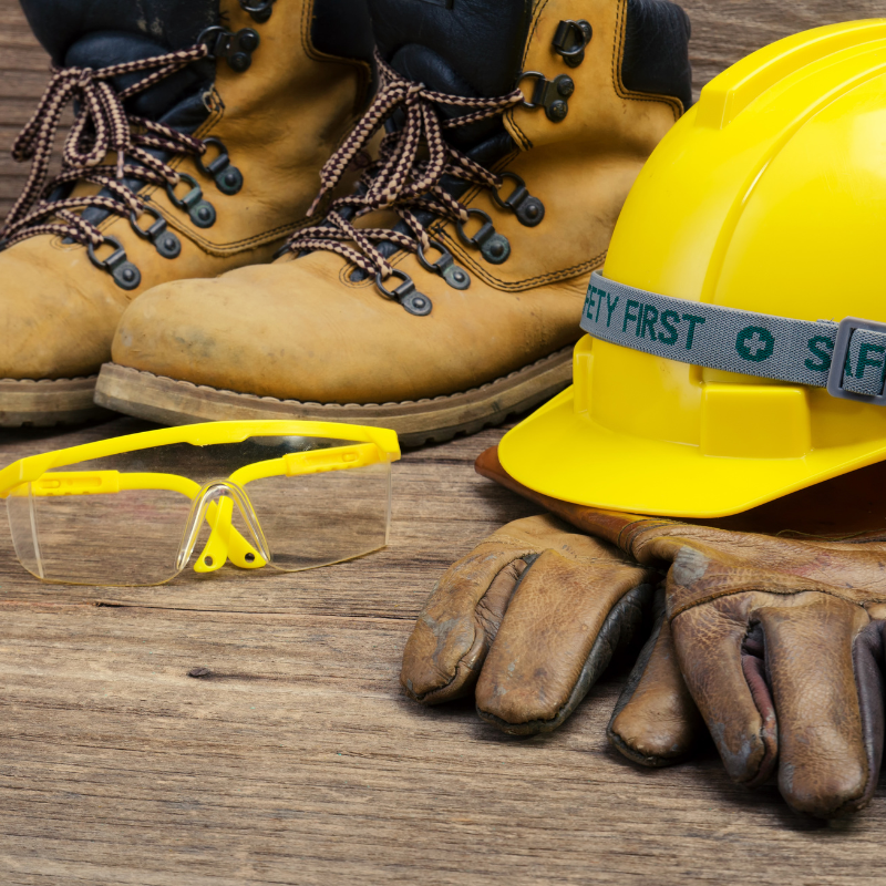 PPE, Hard Hat, Safety Boots, Safety Goggles